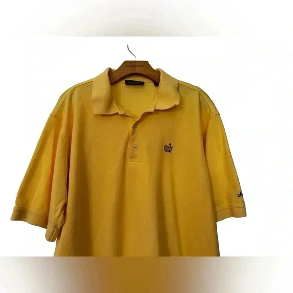 Master's Collection 100% Pima Cotton Yellow Augusta National Golf Polo L - Picture 3 of 10